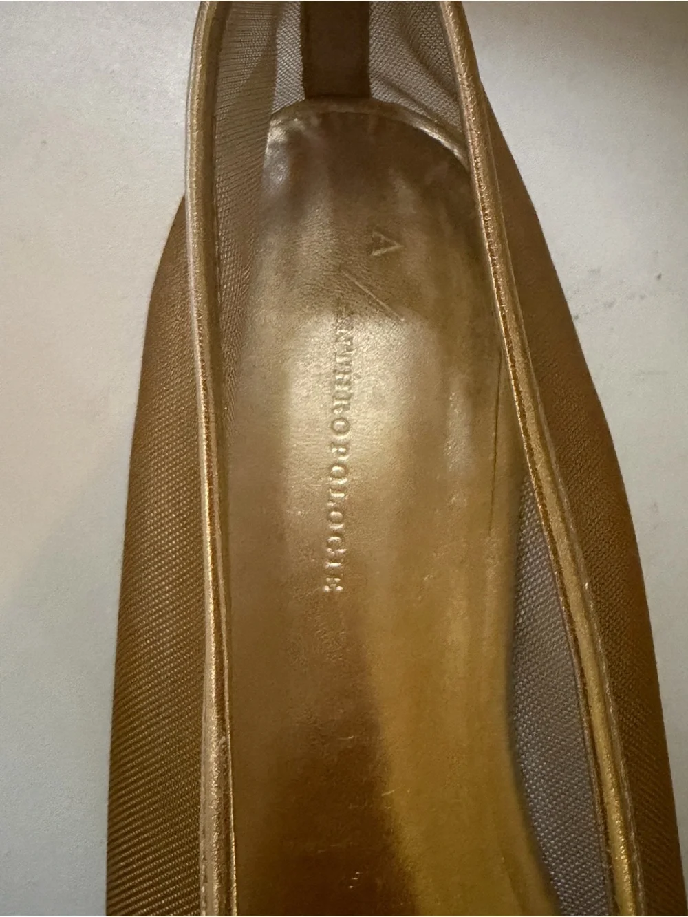Anthropologie Metallic Gold Ballet Flats